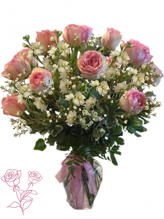 Long Stem Pink Roses