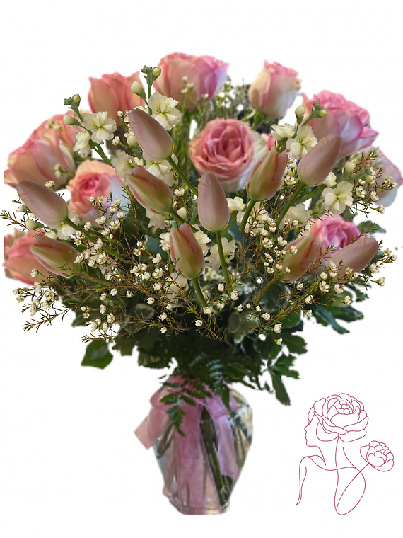 Long Stem Pink Roses