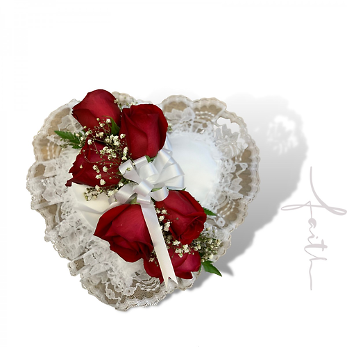 With Love Satin Heart Pillow