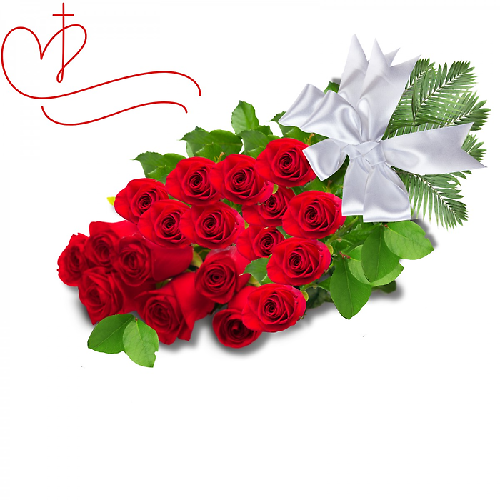 18 Rose Presentation Casket Spray