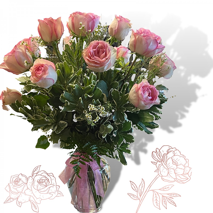 Long Stem Pink Roses